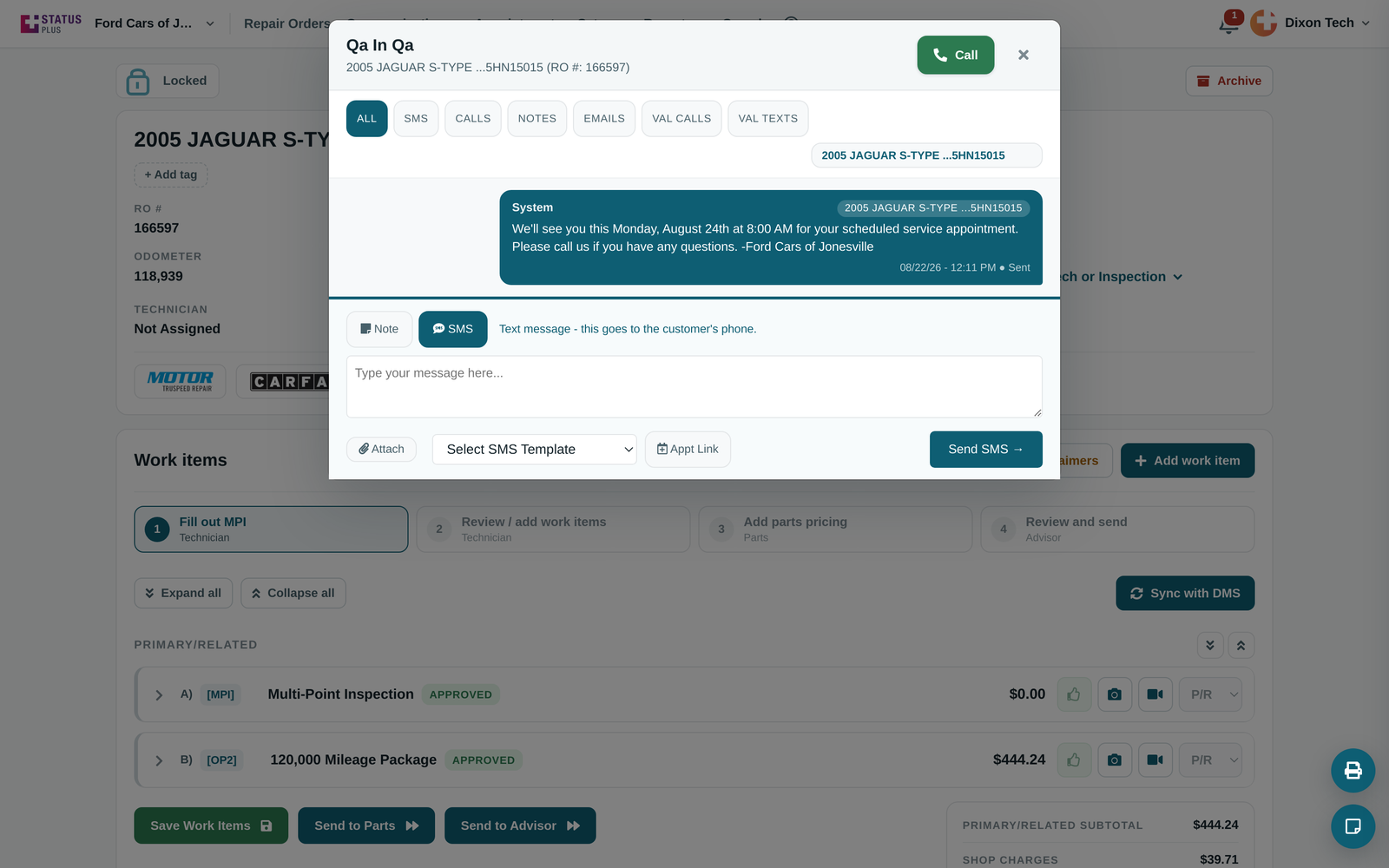 Customer conversation on the advisor side