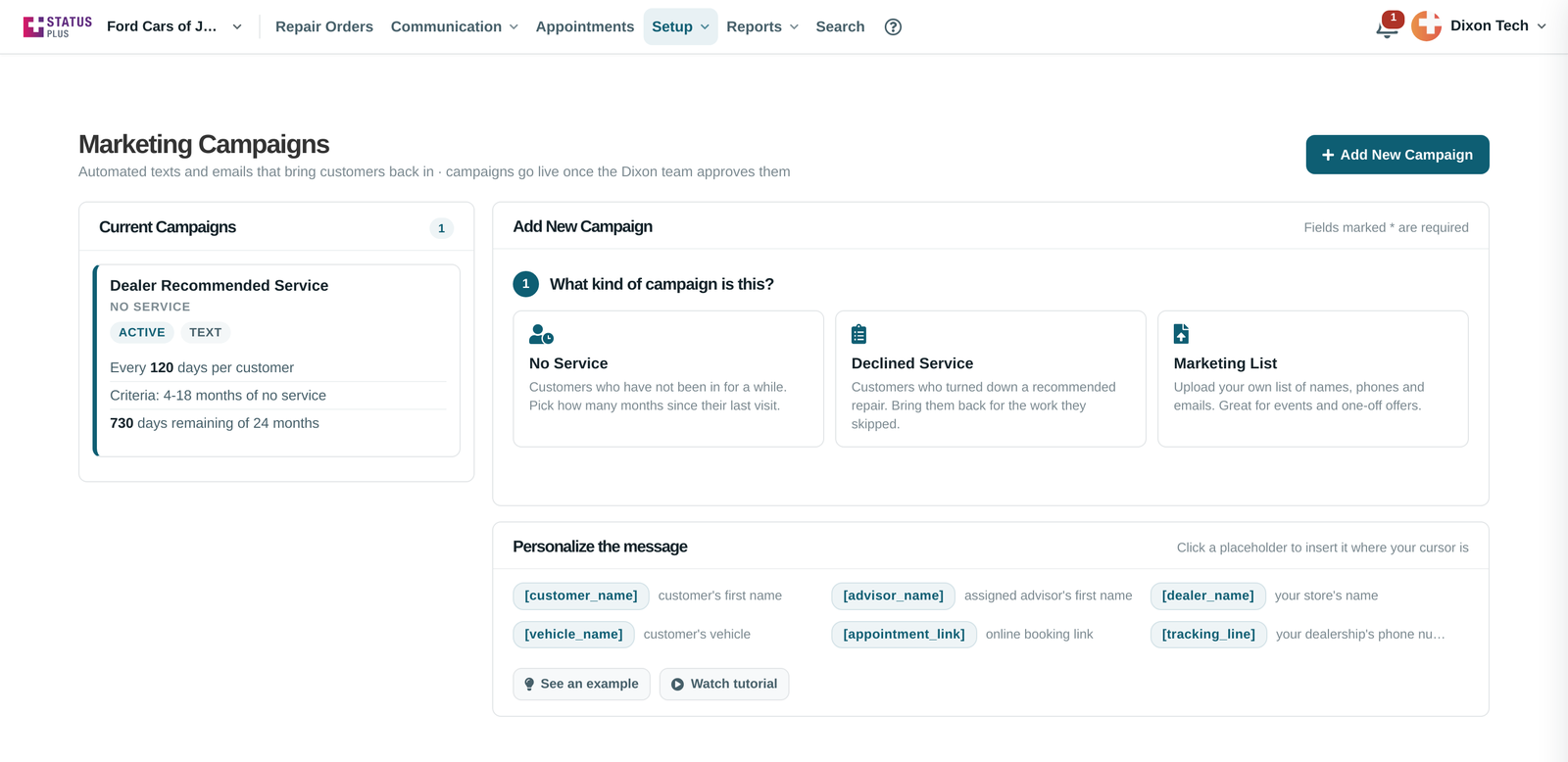 Marketing campaigns